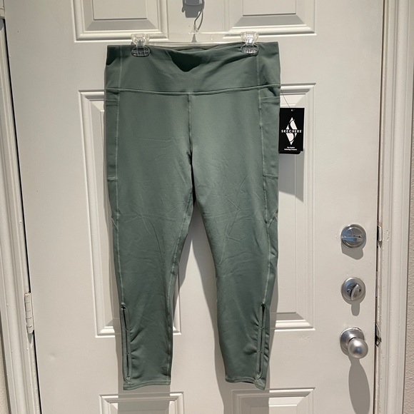 Skechers Green 7/8 Length High Rise Pocket Leggings XL NEW Soft Performance - Picture 12 of 15